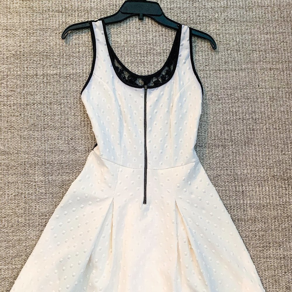 Lily Boutique White Fit & Flare dress with lace